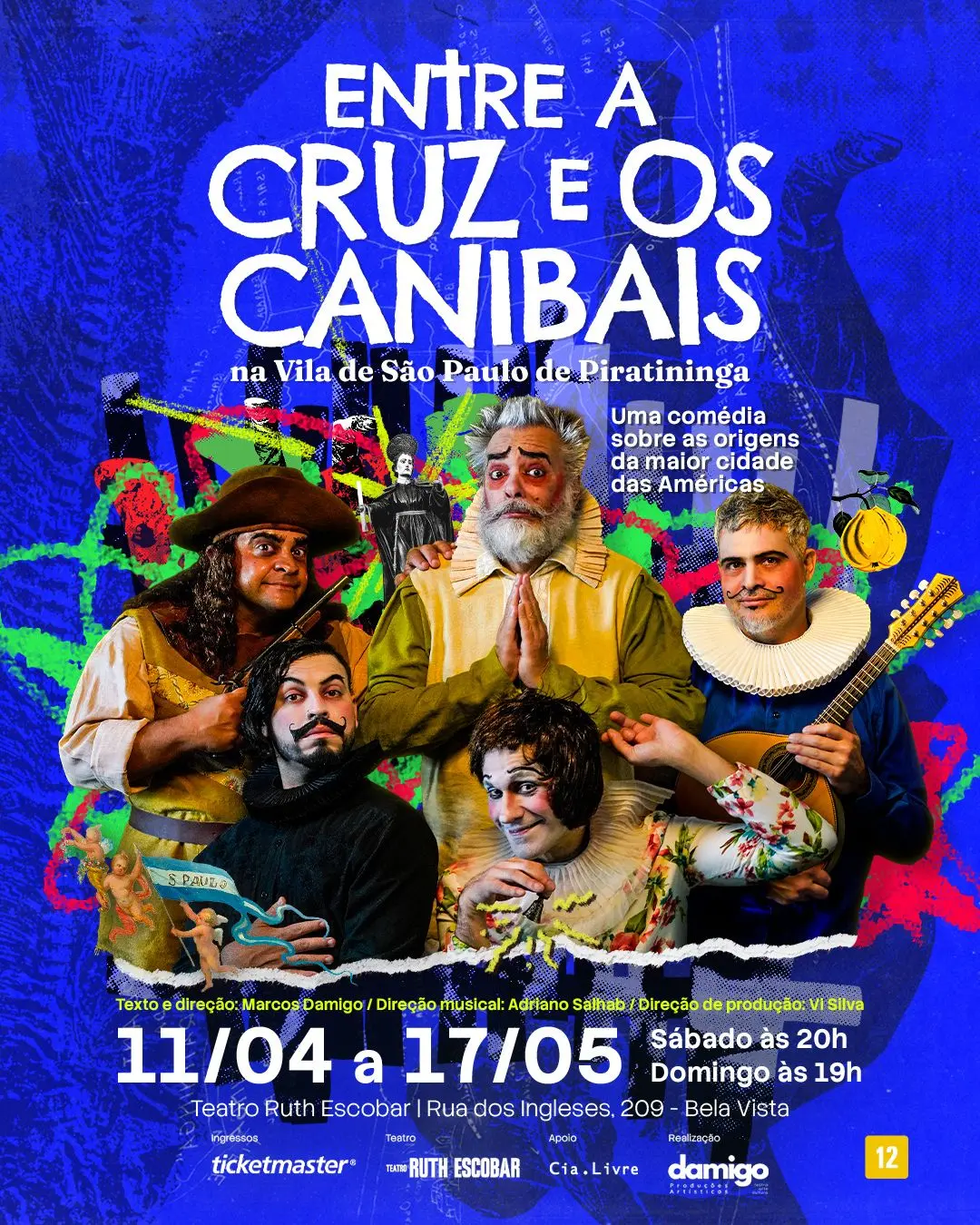 Identidade visual do projeto teatral Entre a Cruz e os Canibais